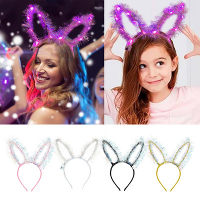 Χριστουγεννιάτικο κεφαλόδεσμο Hairband Deer Luminous Hair Band Rabbit Ears Headband Head Hoop Headwear Xmas Navidad Party Kids Favor