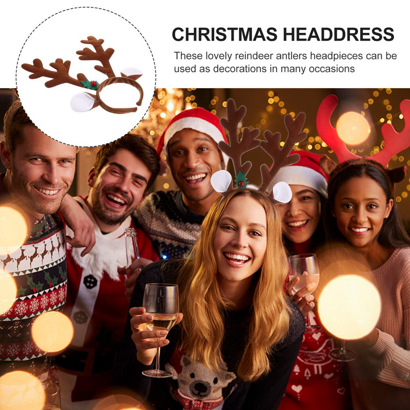 Bandă pentru cap Ren Crăciun Antler Antlers Căprior Păr pentru copii Costum Cerc Piese pentru cap Urechi Bentite pentru femeie Accesorii pentru cap
