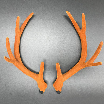 1 Pair Antlers Headwear Headband Flocking Artificial Sika Deer Antlers DIY Χριστουγεννιάτικες Διακοσμήσεις Φωτογραφίας στηρίγματα navidad