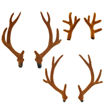 1 Pair Antlers Headwear Headband Flocking Artificial Sika Deer Antlers DIY Χριστουγεννιάτικες Διακοσμήσεις Φωτογραφίας στηρίγματα navidad