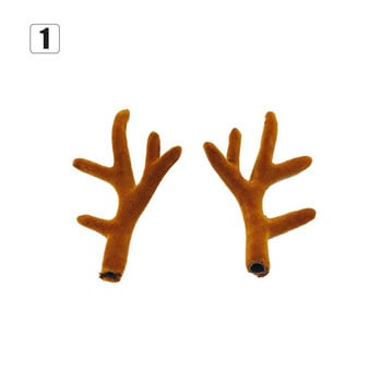 1 Pair Antlers Headwear Headband Flocking Artificial Sika Deer Antlers DIY Χριστουγεννιάτικες Διακοσμήσεις Φωτογραφίας στηρίγματα navidad