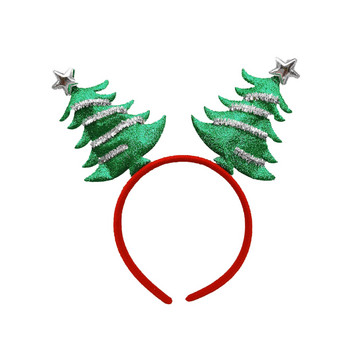 Блестяща лента за коса във формата на коледно дърво, измиване на лицето, държач за коса, коледна украса, костюми, лента за глава, нова година, детски подаръци Navidad