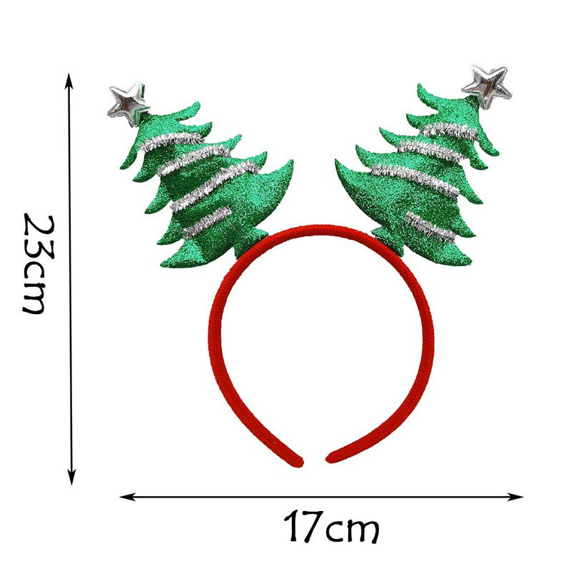 Svjetlucava traka za kosu u obliku božićnog drvca Držač za kosu za pranje lica Božićni ukrasi Kostimi Traka za glavu Novogodišnji dječji darovi Navidad