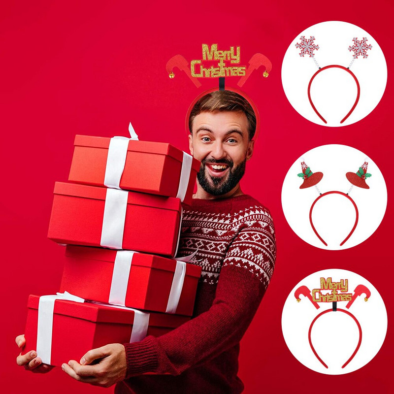 Bentite de Crăciun Pom de Moș Crăciun Elan Antlers Bandă pentru copii Adulti Crăciun pentru cap Ornamente de ren Decor de Crăciun Cadouri pentru petrecere