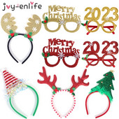 Božićne trake za glavu Djed Božićnjak Drvo Jelka Traka za kosu Božićni ukrasi 2023. Nova godina Naočale Božićna pokrivala za glavu Noel Pokloni za zabavu Poklon za djecu