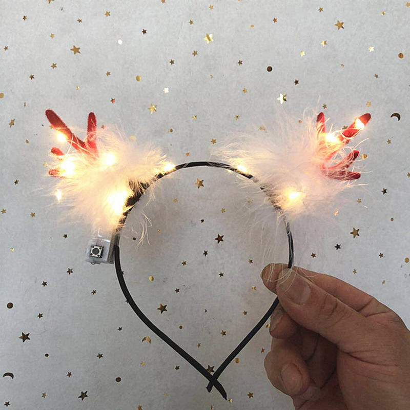 Božićna traka za glavu Traka za kosu Jelen svjetleća traka za kosu Christmas Tree Traka za glavu Obruč Pokrivalo za glavu Xmas Navidad Party Gif za djecu