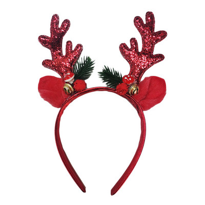 Bentiță de ren de Crăciun, mătase colorată, paiete, bentiță, cu sclipici, coarne, urechi de cerb, bentiță, pentru petrecere, la modă.