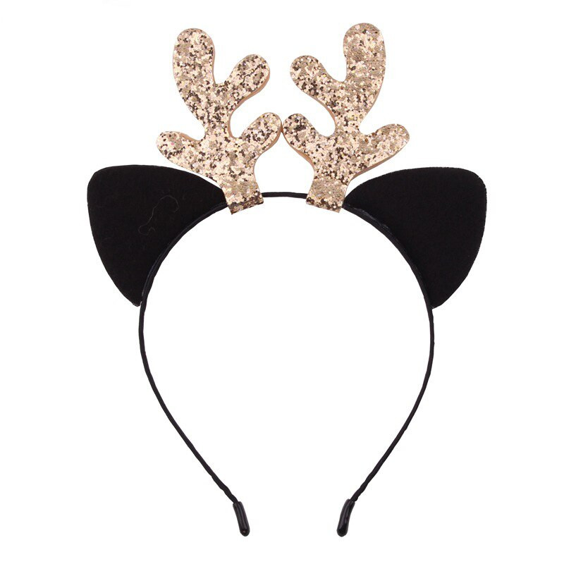 Sretna Nova godina, Božić, mačje uši, rogovi, traka za glavu, dodaci za kosu za djecu, odrasle, božićna zabava, traka za kosu, kopča, pokrivalo za glavu