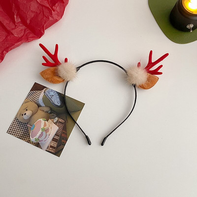 Agrafe de păr cu coarne de Crăciun noi Agrafe pentru ureche de cerb Bentite pentru petrecere de Crăciun Festival Conuri de pin Accesorii pentru păr