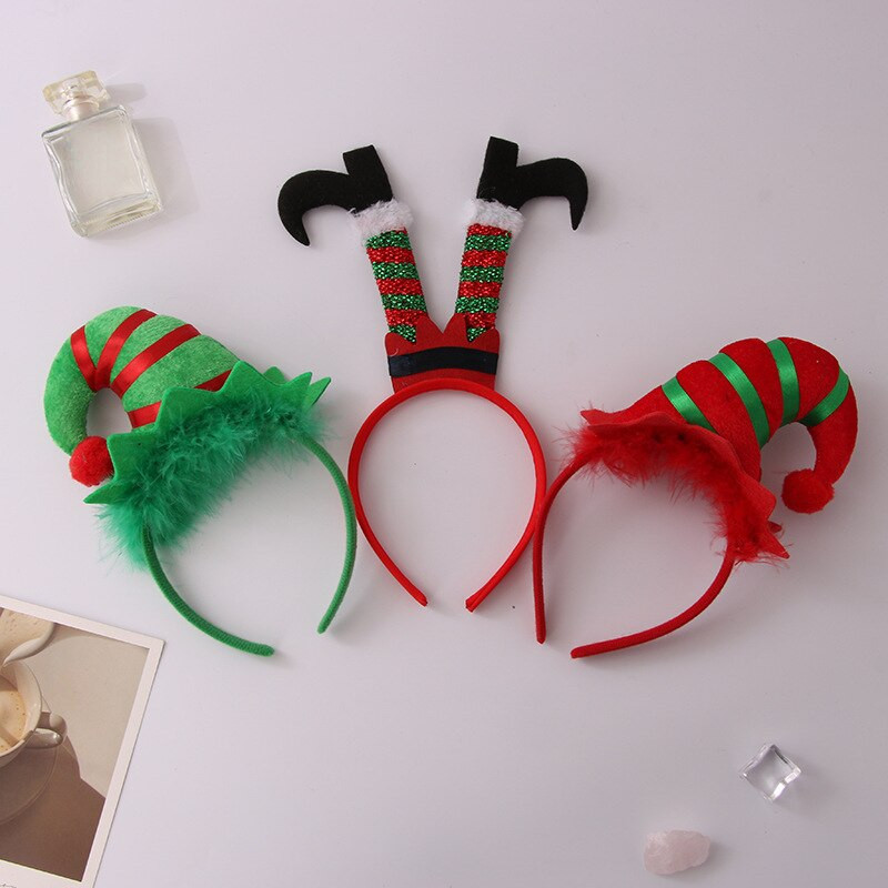 1 tk jõulupeapaelad peomänguasjad lumehelves päkapikk jalakübarad, kostüümid põhjapõdra jõuluvana peakatted festivalipuhkuseks