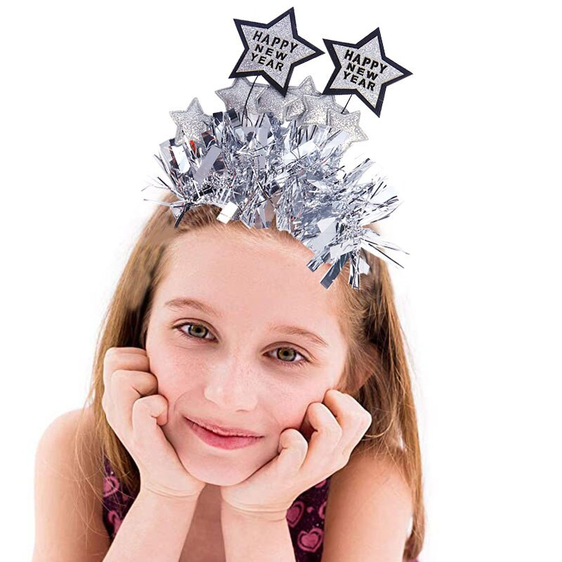 La mulți ani bentiță cu sclipici auriu argintiu 2023 cerc de păr în formă de număr Copil adult Copii decor petrecere de revelion Cadou de petrecere de revelion