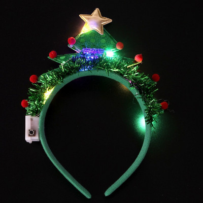 Copii adulți Blink Green Tree Bandă LED Light Star Bandă de păr Cadou Cosplay Costume de aniversare Crăciun Cosplay Party Headwear
