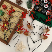 Slatka božićna traka za glavu Pokrivala za glavu Jeleni rogovi Obruč za kosu Rogovi Poklopac za glavu Jelenji rog Uši Dekoracija za glavu