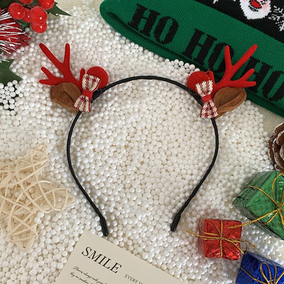 Slatka božićna traka za glavu Pokrivala za glavu Jeleni rogovi Obruč za kosu Rogovi Poklopac za glavu Jelenji rog Uši Dekoracija za glavu