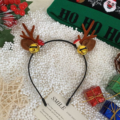 Slatka božićna traka za glavu Pokrivala za glavu Jeleni rogovi Obruč za kosu Rogovi Poklopac za glavu Jelenji rog Uši Dekoracija za glavu