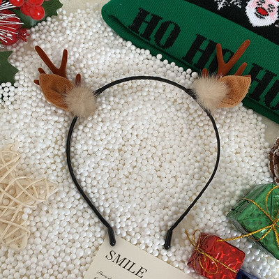 Slatka božićna traka za glavu Pokrivala za glavu Jeleni rogovi Obruč za kosu Rogovi Poklopac za glavu Jelenji rog Uši Dekoracija za glavu