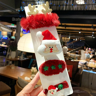 Nova božićna ukosnica Štipice za kosu od roga Jelenje uho Trake za glavu za božićnu zabavu Festivalske gumice Lopta Dodaci za kosu Pokloni