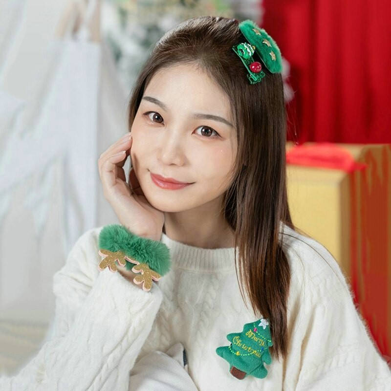 Nova božićna ukosnica Štipice za kosu od roga Jelenje uho Trake za glavu za božićnu zabavu Festivalske gumice Lopta Dodaci za kosu Pokloni