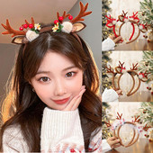 Tüdrukute plüüsist põhjapõdrasarved Peapaelad Jõulud Jõulud Põdra elastne Juukserõngas Jõulupidu Cosplay Peapaelad Kaunistus