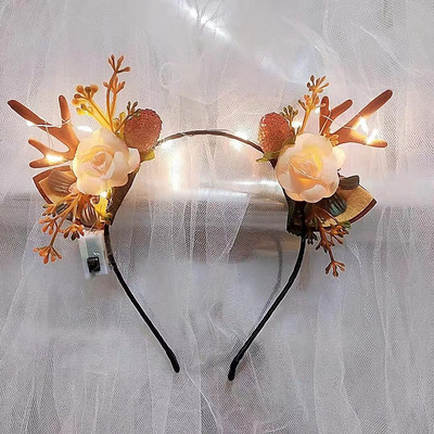 Crăciun imitație coarne bentiță noua elan luminoasă bentiță Sen copii drăguți accesorii păr pentru adulți căciuli