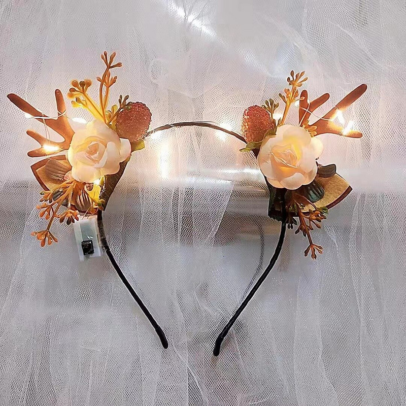 Crăciun imitație coarne bentiță noua elan luminoasă bentiță Sen copii drăguți accesorii păr pentru adulți căciuli