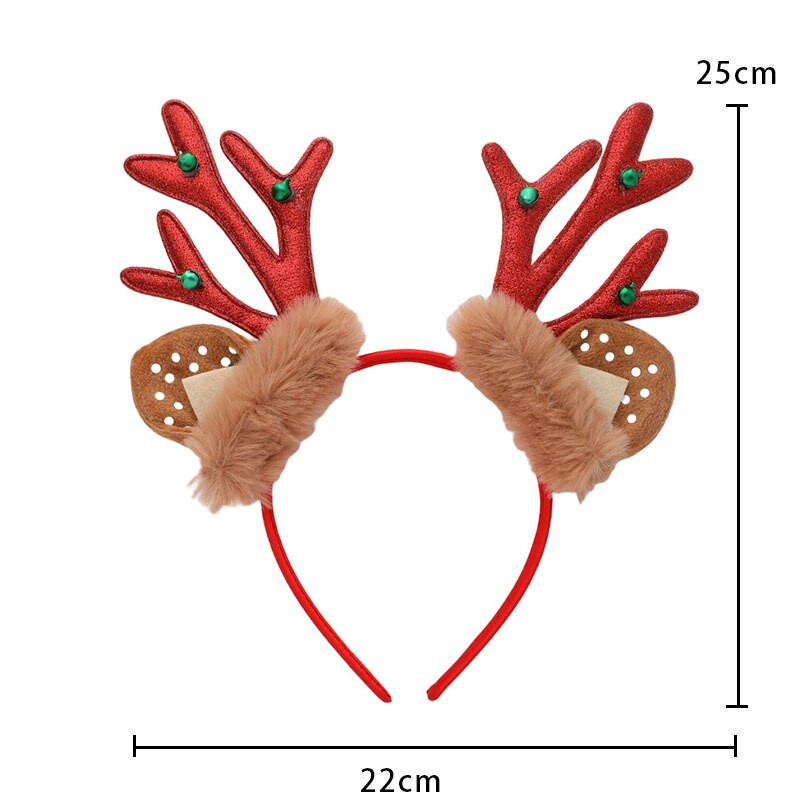 22x25cm Jõulupunane Põdrasarv Juuksepael Roheline Kellukesesarv Juukseehistus Jõulukaubanduskeskuse lõbustuspargi kaunistus