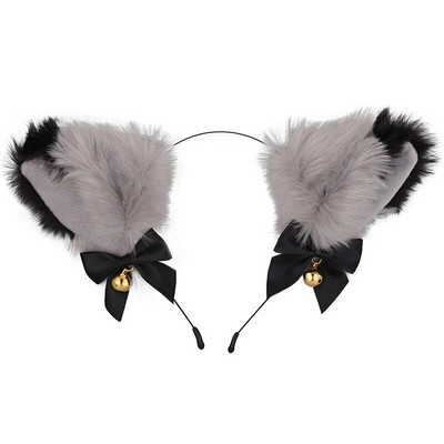 Kačių ausys Varpeliai Galvos juostos pliušinės lapės ausys Bowknot plaukų juostelės plaukų segtukai moterims mergaičių plaukų lankeliai rėmeliai Cosplay plaukų priedai