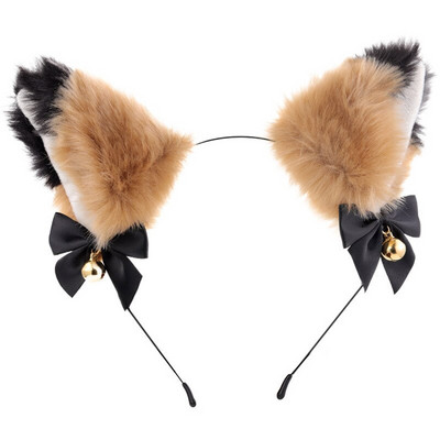 Kačių ausys Varpeliai Galvos juostos pliušinės lapės ausys Bowknot plaukų juostelės plaukų segtukai moterims mergaičių plaukų lankeliai rėmeliai Cosplay plaukų priedai