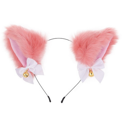 Kačių ausys Varpeliai Galvos juostos pliušinės lapės ausys Bowknot plaukų juostelės plaukų segtukai moterims mergaičių plaukų lankeliai rėmeliai Cosplay plaukų priedai