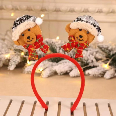 Crvene božićne trake za glavu s crtanim filmovima za djecu Djed Božićnjak Elk Traka za glavu Snjegović Božićni ukrasi Dodaci za kosu Oprema za zabavu