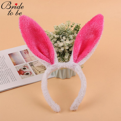 1 PC Fluffy Bunny Ear peapaelad naistele, Tüdrukute pehmed jänesekõrvade juuksepaelad, Lihavõttekostüümi jänkukõrv täiskasvanutele peotarbed