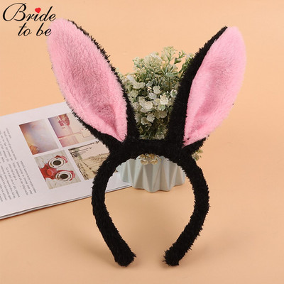 1 PC Fluffy Bunny Ear peapaelad naistele, Tüdrukute pehmed jänesekõrvade juuksepaelad, Lihavõttekostüümi jänkukõrv täiskasvanutele peotarbed