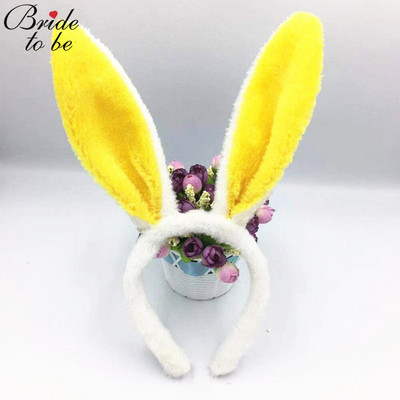 1 PC Fluffy Bunny Ear peapaelad naistele, Tüdrukute pehmed jänesekõrvade juuksepaelad, Lihavõttekostüümi jänkukõrv täiskasvanutele peotarbed