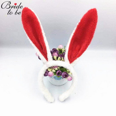 1 PC Fluffy Bunny Ear peapaelad naistele, Tüdrukute pehmed jänesekõrvade juuksepaelad, Lihavõttekostüümi jänkukõrv täiskasvanutele peotarbed