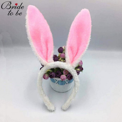 1 PC Fluffy Bunny Ear peapaelad naistele, Tüdrukute pehmed jänesekõrvade juuksepaelad, Lihavõttekostüümi jänkukõrv täiskasvanutele peotarbed