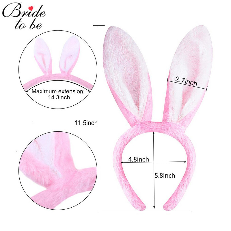 1 PC Fluffy Bunny Ear peapaelad naistele, Tüdrukute pehmed jänesekõrvade juuksepaelad, Lihavõttekostüümi jänkukõrv täiskasvanutele peotarbed