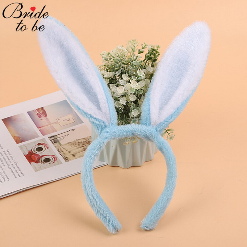 1 PC Fluffy Bunny Ear peapaelad naistele, Tüdrukute pehmed jänesekõrvade juuksepaelad, Lihavõttekostüümi jänkukõrv täiskasvanutele peotarbed