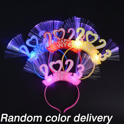 5/10 komada 2023. Nova godina Traka za glavu LED Trake za glavu Božićni ukras Heart Bowknot Obruč za kosu Bljeskajuće svjetlo Pokrivalo za glavu Cosplay Party Decor