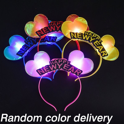 5/10 komada 2023. Nova godina Traka za glavu LED Trake za glavu Božićni ukras Heart Bowknot Obruč za kosu Bljeskajuće svjetlo Pokrivalo za glavu Cosplay Party Decor