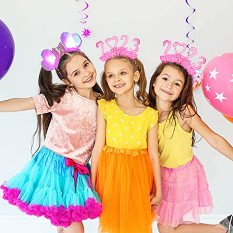 5/10 τεμ. 2023 Πρωτοχρονιάτικο κεφαλόδεσμο LED Headbands Χριστουγεννιάτικο ντεκόρ Καρδιά Bowknot Στεφάνη μαλλιών που αναβοσβήνει Ελαφρύ καπέλα Cosplay Διακόσμηση πάρτι