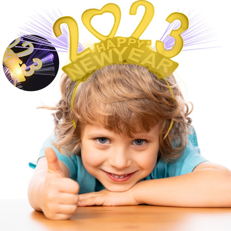 5/10 τεμ. 2023 Πρωτοχρονιάτικο κεφαλόδεσμο LED Headbands Χριστουγεννιάτικο ντεκόρ Καρδιά Bowknot Στεφάνη μαλλιών που αναβοσβήνει Ελαφρύ καπέλα Cosplay Διακόσμηση πάρτι