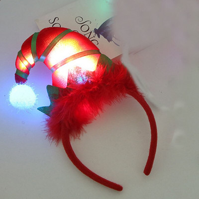 Ζώνες κεφαλής LED που αναβοσβήνουν Holiday Light Up Κοστούμια Elf Hair Bands για μπομπονιέρα για πάρτι Πρωτοχρονιά Χριστουγεννιάτικη διακόσμηση Navidad 2023