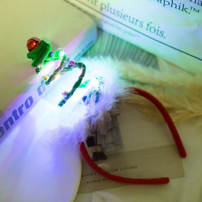 Žene, dijete, svjetleća svjetleća traka za glavu, traka za kosu, drvce, dodaci za blagdansku zabavu, dar, crveno-zelena božićna dekoracija 2023.