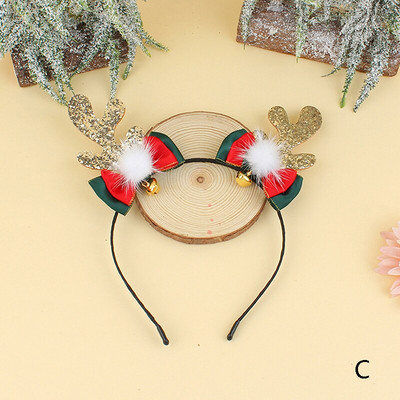 Карикатура Коледна лента за коса Дядо Коледа Снежен човек Рога лента за глава Весела Коледа Декор Възрастни Деца Naviidad Подарък Коледно парти Реквизит