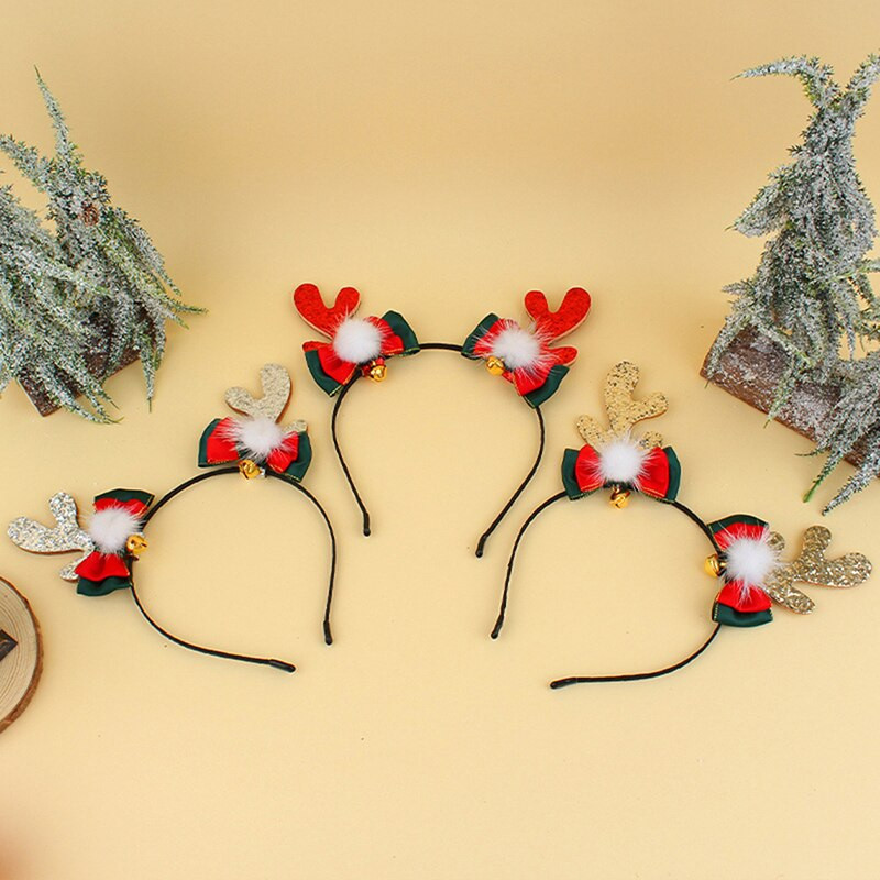 Карикатура Коледна лента за коса Дядо Коледа Снежен човек Рога лента за глава Весела Коледа Декор Възрастни Деца Naviidad Подарък Коледно парти Реквизит