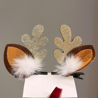 2 kom./komplet Božićna kopča za losovo uho za djevojčice Djed Mraz Snjegović kopča za božićnu zabavu Ukosnica za djecu