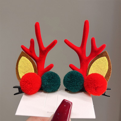 2 kom./komplet Božićna kopča za losovo uho za djevojčice Djed Mraz Snjegović kopča za božićnu zabavu Ukosnica za djecu