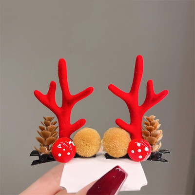 2 kom./komplet Božićna kopča za losovo uho za djevojčice Djed Mraz Snjegović kopča za božićnu zabavu Ukosnica za djecu