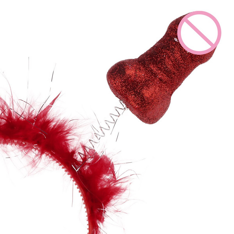 Dzimumlocekļa formas galvas lente mirdzoša, gaiša galvas saite Galvassega Boppers galvas lentes sievietēm meitenēm Bachlorette vistu ballītei vakara dāvana