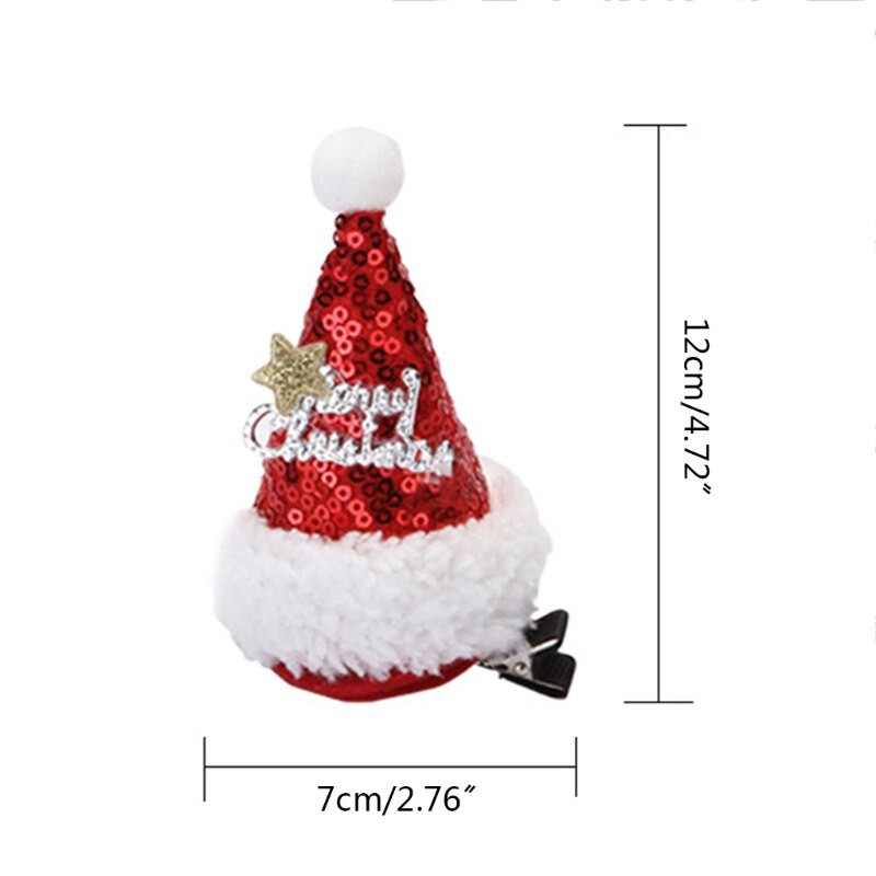 Kalėdų mini blizgučiai Kalėdų senelio kepuraitė plaukų segtukas Mielas animacinis filmas Barzdos diržas Raidės aligatorius plaukų segtukai Šventinis vakarėlis Barrettes plaukams